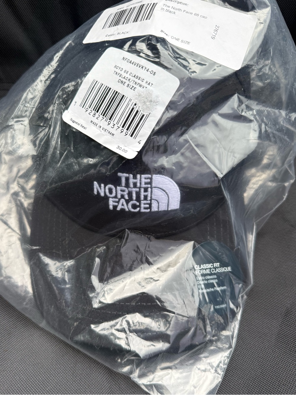 The North Face Black Hat with White Logo Embroidery